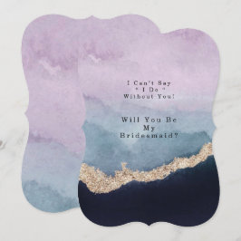 Convite Plum Dusty Blue Agate Você Será Minha Porta-Pontas