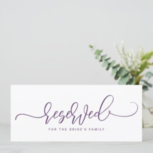 Convite Plum Roxo de Sinal Reservado de Casamento