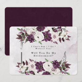 Convite Plum Silver Geométrico Você Será Minha Porta-Ponta