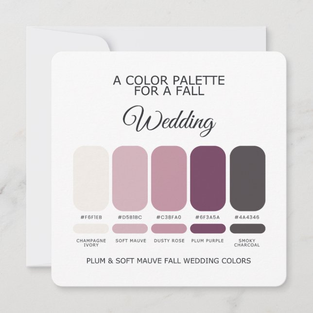 Convite Plum Soft Mauve Fall Wedding Palette 2026 Card (Frente)