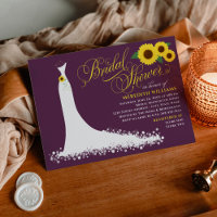 Plum Sunflower Wedding Gown Bridal Shower