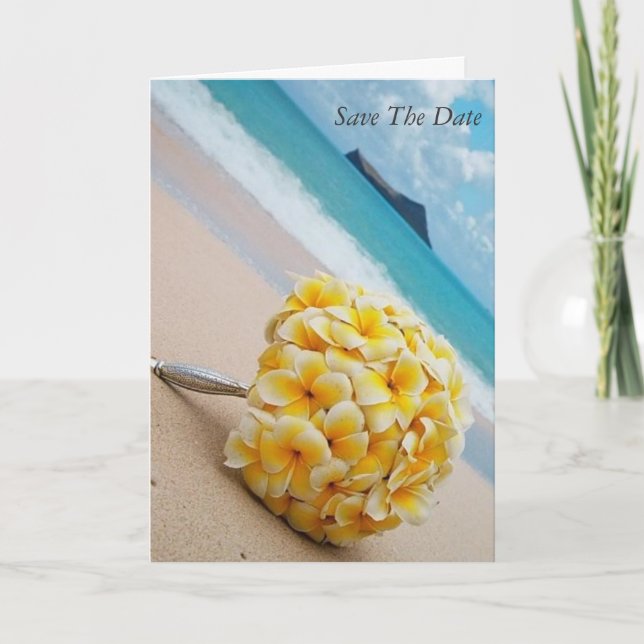 Convite Plumeria Bouquet Wedding Invitation (Frente)