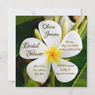 Convite Plumeria Branca Tropical - Novos Começos - Bridal