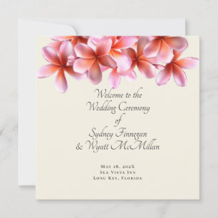 Convite Plumeria Flat Simple Wedding Ceremony Programs