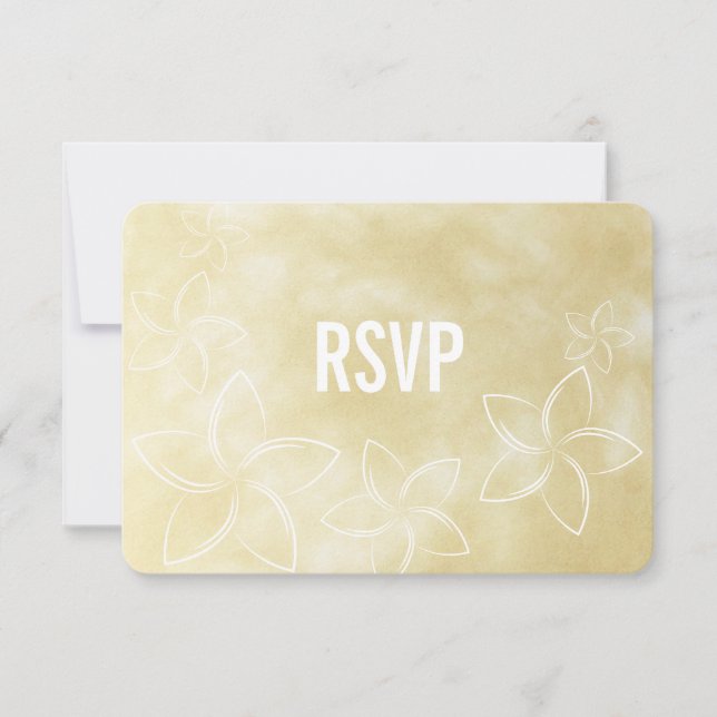 Convite Plumeria Wedding RSVP Response Card (Frente)