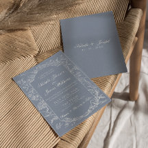 Pó Botânico Floral Azul Desbotado Boho Sofisticado