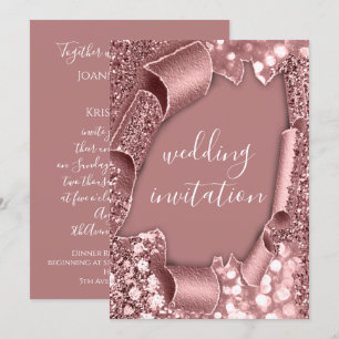 Convite Pó de emblema Rosa do efeito do carrinho 3D casad