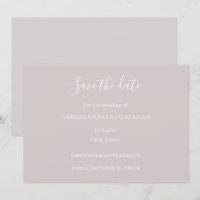 Pó Rosa Cinza e Branco Salvar a Data de Casamento