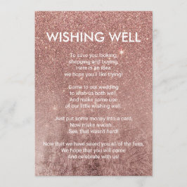 Convite Poço de Desejos Brilho em Folha de Ouro Rosa Moder