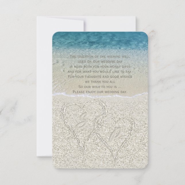 Convite Poço de Desejos de Casamento na Praia Glitter Sand (Frente)