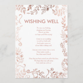 Convite Poço de Desejos Floral Branco em Dourado Rosa Eleg