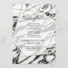 Convite Poço de Desejos Geométrico Moderno em Mármore Dour