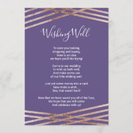 Convite Poço de Desejos Violeta com Listras em Dourado Ros