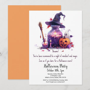 Convite Poções Pumpkin Ghost Witat Halloween Party