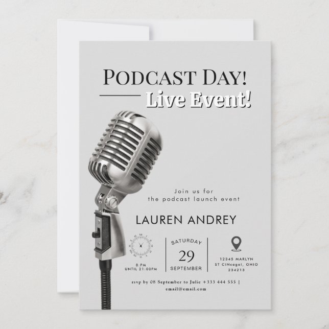 Convite Podcast Launch Event Invitation (Frente)
