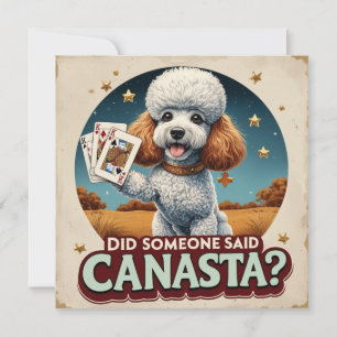 Convite Poddle ama o jogo do canasta