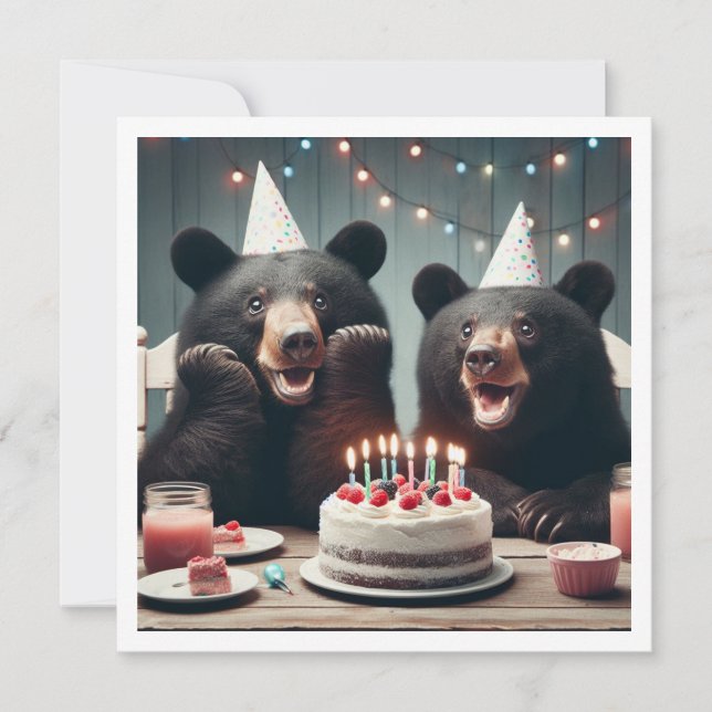 Convite Podemos acreditar! Bear aniversário (Frente)