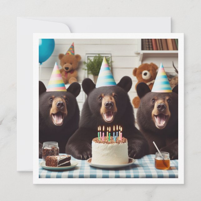 Convite Podemos acreditar! Bear aniversário (Frente)