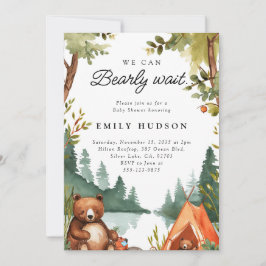 Convite Podemos Esperar Acampar Chá de fraldas Russo