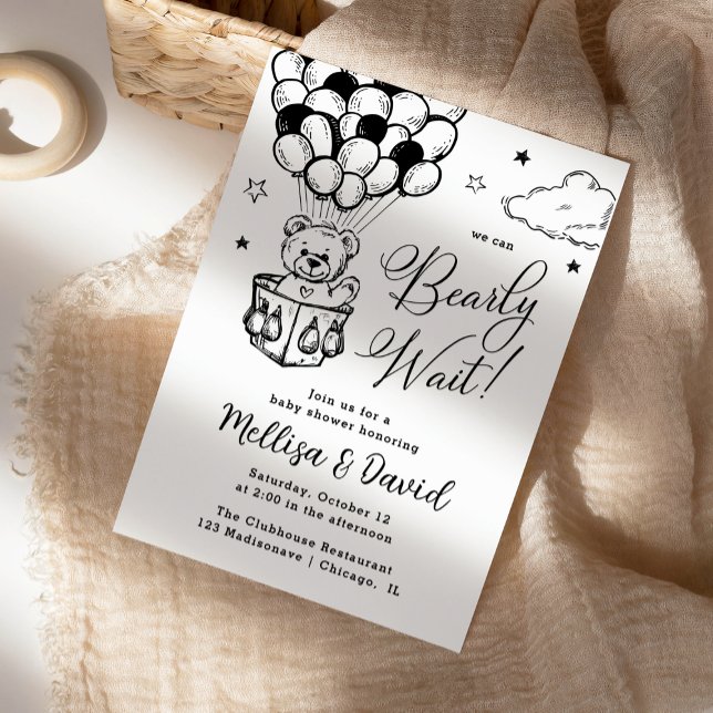 Convite Podemos Esperar. | Balão de ar quente | CHÁ DE FRA (Criador carregado)