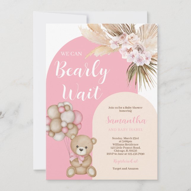 Convite Podemos Esperar Chá de fraldas (Frente)