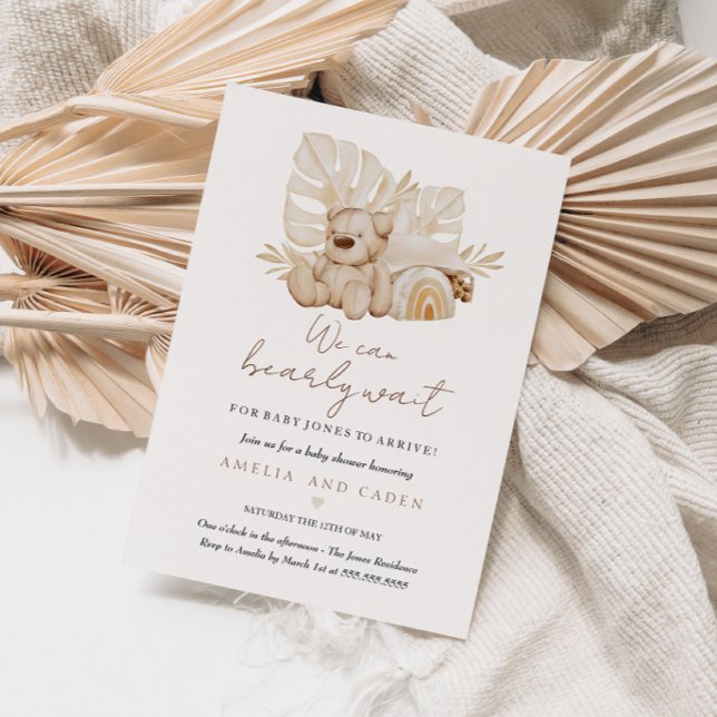 Convite Podemos Esperar Chá de fraldas Boho (Criador carregado)