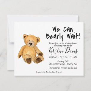 Convite Podemos Esperar! Chá de fraldas do Urso de Teddy