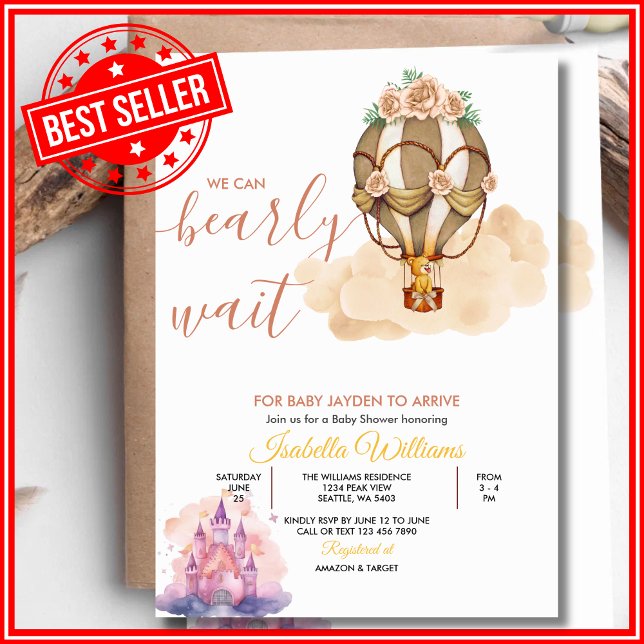 Convite Podemos Esperar Chá de fraldas Neutro De Gênero (Criador carregado)