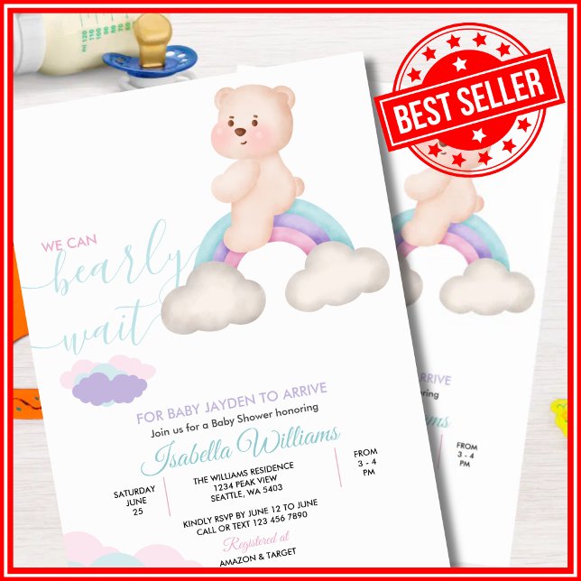 Convite Podemos Esperar Chá de fraldas Neutro De Gênero (Criador carregado)