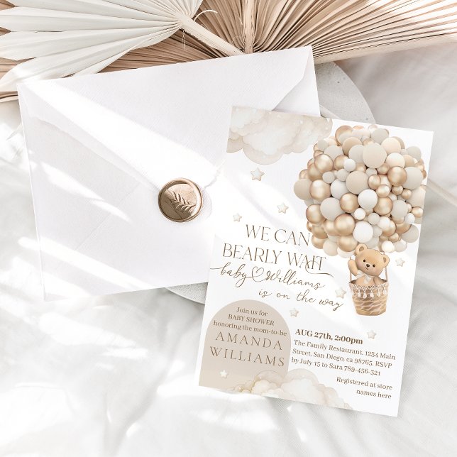 Convite Podemos Esperar Chá de fraldas neutro por gênero (Criador carregado)