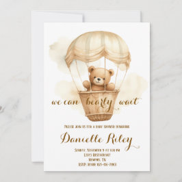 Convite Podemos Esperar Chá de fraldas Teddy Bear