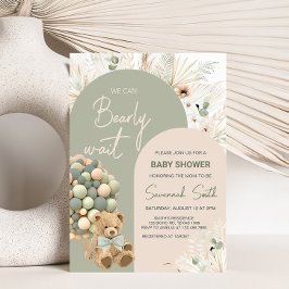 Convite Podemos Esperar Chá de fraldas Verde