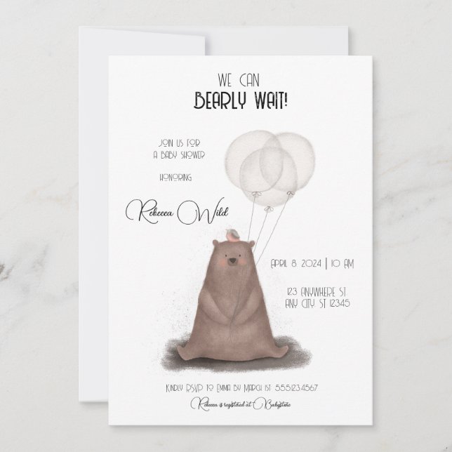 Convite Podemos esperar - estilo moderno mínimo (Frente)