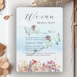 Convite Podemos Esperar! Flor selvagem, Chá de fraldas