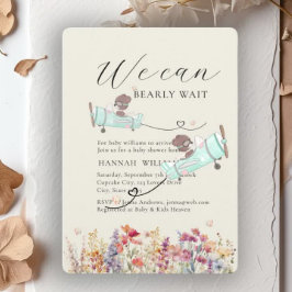 Convite Podemos Esperar! Flor selvagem, Chá de fraldas