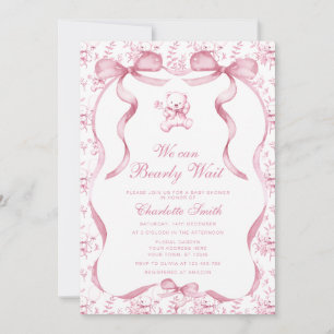 Convite Podemos Esperar O Chá de fraldas De Ursinho De Tel