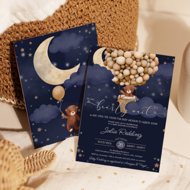 Convite Podemos Esperar O Chá de fraldas Do Balão De Ar (Criador carregado)