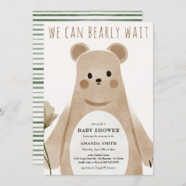 Convite Podemos Esperar O Chá de fraldas Do Bear Boho