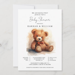 Convite Podemos Esperar O Chá de fraldas Do Urso De Teddy