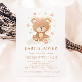Convite Podemos Esperar O Chá de fraldas Do Urso De Teddy