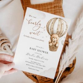 Convite Podemos Esperar O Chá de fraldas Do Urso De Teddy