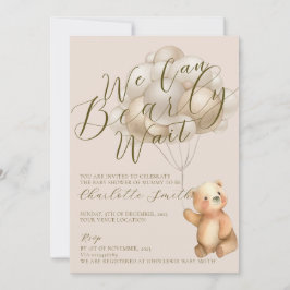 Convite Podemos Esperar O Chá de fraldas Dos Balões Do Urs