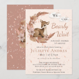 Convite Podemos esperar o Chá de fraldas neutro do Bambi