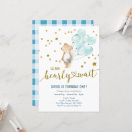 Convite Podemos Ir Esperar O Balão Do Urso Aniversário