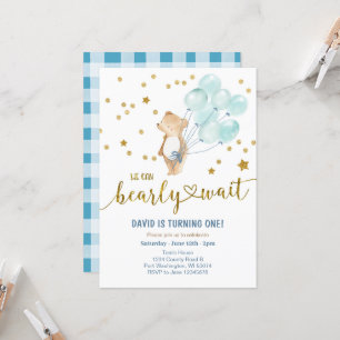 Convite Podemos Ir Esperar O Balão Do Urso Aniversário