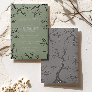 Convite Poderoso como o Aniversário do Oak Spooky Adulto