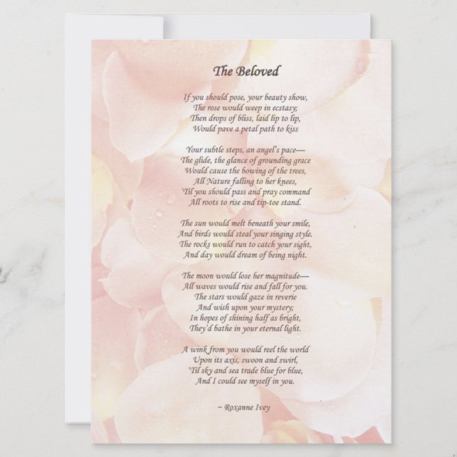 Convite Poema de Casamento "O Amado"/ (Frente)