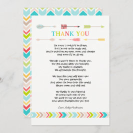 Convite Poema de Chá de fraldas tribalObrigado nota, neutr