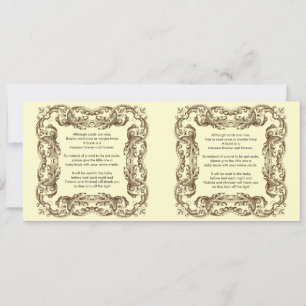 Convite Poema do Livro de Bebês da Vintage Frame