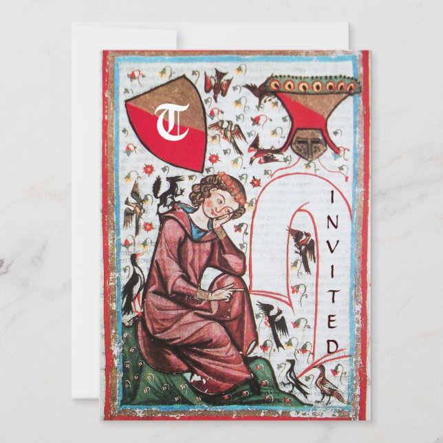 CONVITE POETA NO JARDIM DE PÁSSAROS MONOGRAMA (Frente)